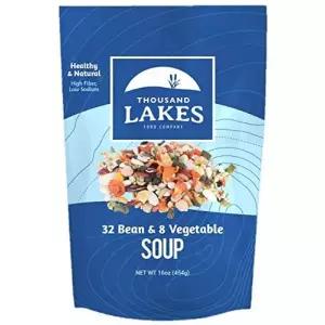 Thousand Lakes 콩 32개와 야채 드라이 수프 믹스 8개 - 0.5kg1파운드 저나트륨 지방 없음 고섬유질 20회