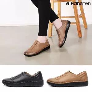 [NS홈쇼핑]행텐 HT-1079 여성용 천연 소가죽 캐주얼 로퍼 편안한 밴딩 끈 단화 통굽 슬립온 슈즈..