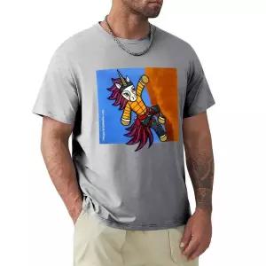 등산티셔츠 암벽 등반 스포츠 클라이밍 유니콘 매직 멜리 티셔츠 그래픽 소년 백인 남성