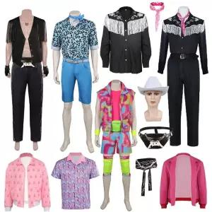 할로윈 코스튬 코스프레 이벤트 옷 섹시 의상 성인 남성 영화 바비에 켄 코트 셔츠 스카프 역할 놀이 카니