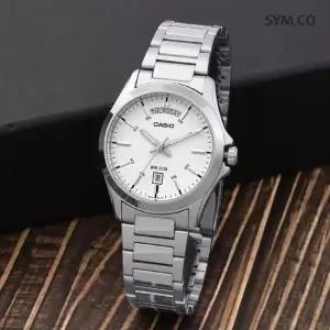 카시오 MTP-1370D-7A3 클래식 라운드 데이데이트 정장 남자 메탈 시계 d5