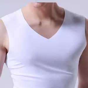 남자 실크 아이스 쿨 런닝 셔츠 무봉제 민소매 셔츠 HIw7+2biP