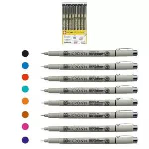 [문구/오피스] 중성펜 8색 문구용 마이크론 피그마 필기구