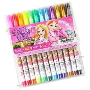 동아 소피루비 향기 사인펜 12색 1P 유치원 필기도구