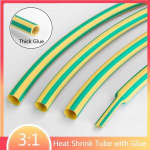 1M 수축 튜브 접착제 듀얼 슬리브 그린 와이어 옐로우 키트