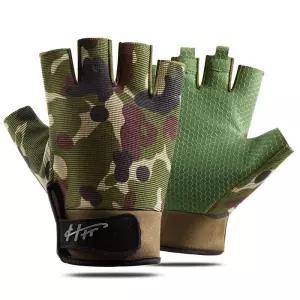 낚시장갑 남녀공용 반 손가락 낚시 장갑 미끄럼 방지 통기성 고탄성 야외 사이클링 방수 1 쌍