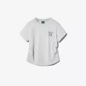 M 휠라반팔티 KQC FS2RSH2157F-CGY 셔링 크롭 반팔티