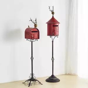 북유럽 철제 레드 인테리어 장스탠드 빨간 가든 편지함 영국