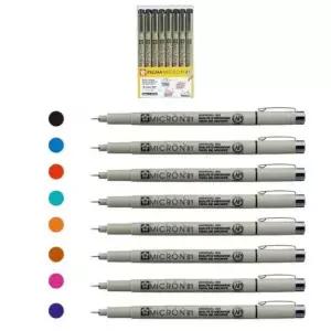 [문구] 중성펜 8색 문구용 마이크론 피그마 필기구