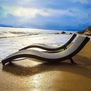 야외 라탄 썬베드 썬비치베드 펜션 선베드 태닝베드