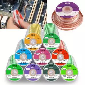 무연납 실납 납땜 와이어 용접 디 솔더링 메쉬 브레이드 테이프 구리 포인트 솔더 리무버 전자 PCB 회로 기