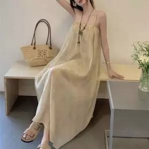 쉬폰 여름 바캉스룩 루즈핏 롱원피스