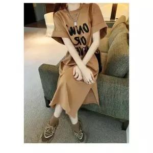 캐쥬얼원피스룩 캐주얼 레터링 롱원피스