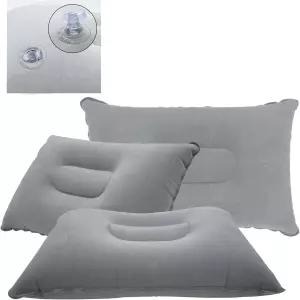 해변 하이킹 캠핑 여행 낮잠 목 및 허리 지지대용 3팩 초경량 풍선 베개 작은 사각형 모임 패브릭 에어