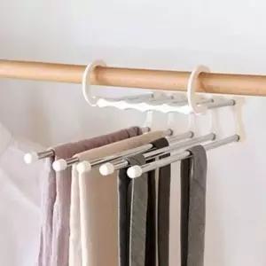 [JED] 바지걸이 논슬립 수납 5단 바지행거 화이트