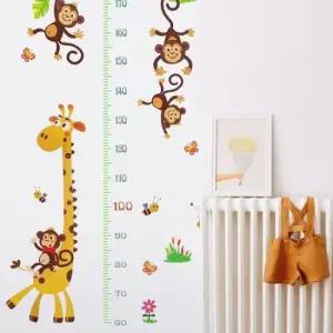 키재기스티커 성장 기록 키재기 시트지 기린과 원숭이