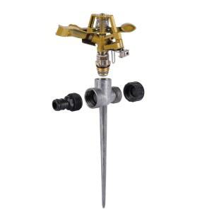 정원 스프링클러 360도 조절 가능 회전 금속 호스 릴리스 커넥터 잔디 관개 스파이크