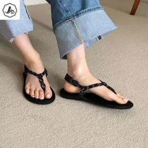 [애슬릿] 쪼리 스트랩 샌들 여름 플랫 바캉스 여행 소가죽 (39096654A)