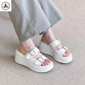 [애슬릿] 웨지 힐 슬리퍼 여름 여성 스트랩 키높이 바캉스 (39096670A)