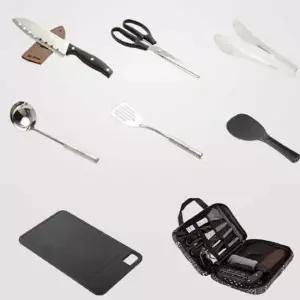 캠핑조리도구 카즈미 키친툴세트 가위 칼 집게 7종 조리도구 세트 캠핑용품