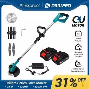 휴대용 충전예초기 제초기 Drillpro 7 인치 무선 전기 잔디 깎는 기계 접이식 조절 트리머 정원 가지 치기