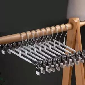 [생활] 10개 심플 논슬립 집게 보관 화이트 정리 바지걸이