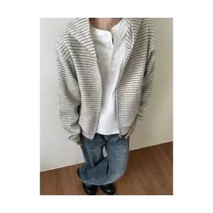남자 댄디 집업 가디건 빈티지 스트라이프 카디건 가을 커플 SPO마켓3