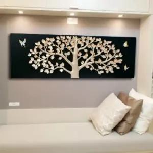 돈나무나비부조액자3p 블랙골드