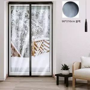 설치간편 자석 방풍 비닐커튼 블랙 90x210 바람막이