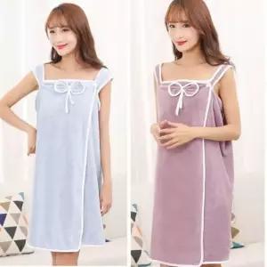 보들 빠른 흡수 극세사 타올 수건 리본 샤워 가운