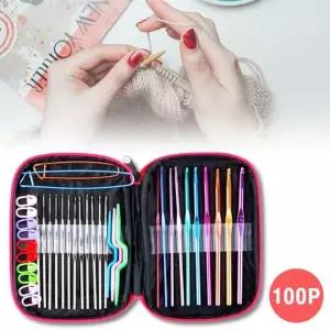 뜨개질 코바늘세트 수예 손뜨개 DIY용품 파우치(100P)