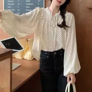 [SBD] 도트 넥 프릴 블라우스 여리여리 땡땡이 넓은소매