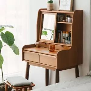 소형 뷰로화장대 콘솔화장대 스툴세트 빈티지 원목 책상