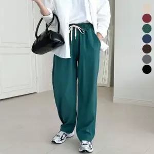 편한 통바지 고무줄 슬랙스 여자 밴딩 바지 와이드