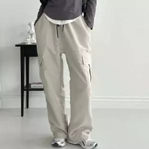 일자 와이드 카고바지 카고 여성 팬츠