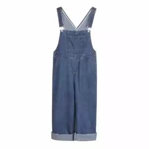 꾸안꾸 데님 멜빵바지 점프수트 일자핏 여자 오버롤 청
