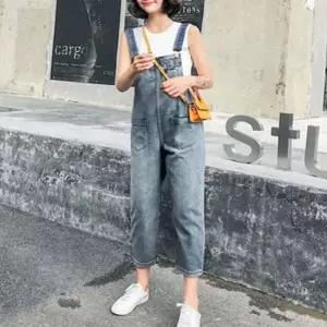 멜빵바지 점프수 오버롤 캐주얼 청멜빵 데님바지 여성