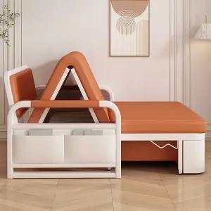 접이식 소파베드 확장형 공간활용 패브릭 쇼파 오렌지 수납