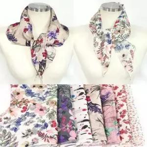 여성용 여름 풍기인견 머플러 꽃무늬 쿨 스카프 넥워머 냉감 목수건