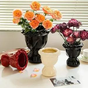 세라믹 부케 꽃다발 꽃병 도자기 장식 화병 오브제 도자기화병