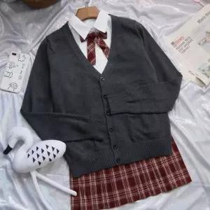 여성 브이넥 포켓 니트 가디건 간절기 오피스룩 스쿨룩 단체복
