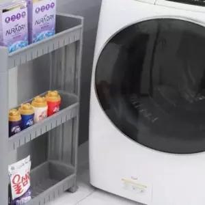 [JED] 세탁실 미용 정리 선반 이동식 3단 그레이 수납트레이 웨건 소형