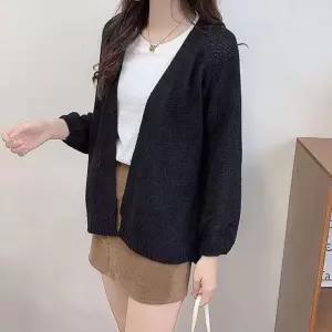 베이직 체형커버 여성 데일리 간절기 오픈 가디건