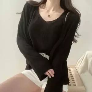 크롭 나시 브이넥 가디건 세트 여성 간절기 투피스