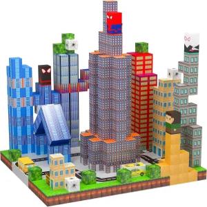 150PCS 마그네틱 블록 빌딩 장난감 세트 3세 이상 남아용 스파이더 1인치 자석 큐브 STEM 감각적 구성 도시