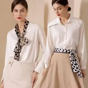 빈티지 도트 패턴 포인트 스카프 레이스 봄 플라워 레트로 목걸이 허리