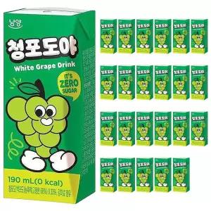 남양 청포도야 제로 190ml x 24팩 피크닉 과수원 사과야 청포도야 포도주스