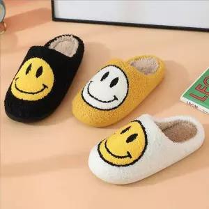 [골드스마일]TC 겨울 털 실내화 사무실 방한 거실화 스마일뽀글이