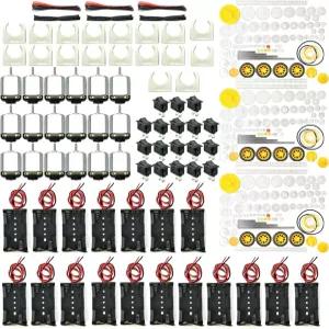 EUDAX 18 세트 DC 모터 키트 미니 일렉트릭 1.5-3V 24000RPM 취미 252Pcs 플라스틱 기어 AA 배터리 홀더