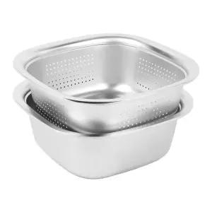 스텐 펀칭 믹싱볼 채반 채소 소쿠리 야채 바구니 28cm